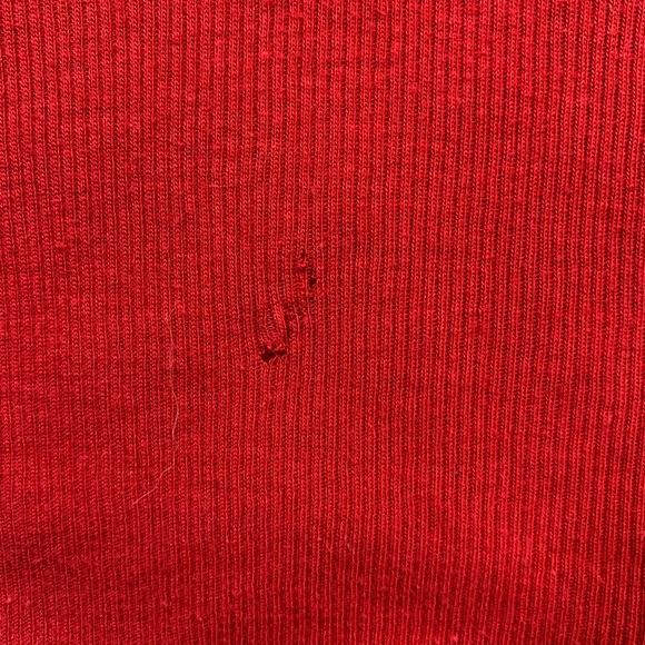 Vintage Y2K Old Navy red floral lace trim ribbed tank top sz M - Picture 12 of 12